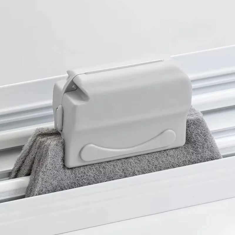 Window Groove & Kitchen Cleaning Brush with Scouring Pad