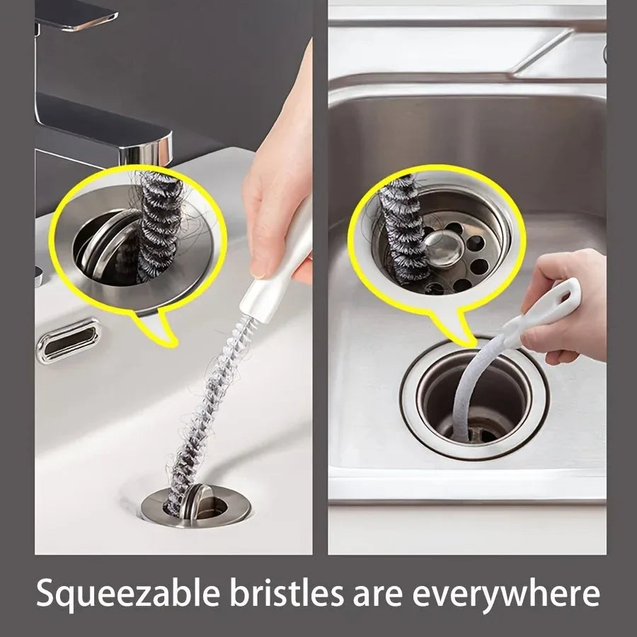 Flexible Sink Drain Cleaning Brush Clog Remover Tool