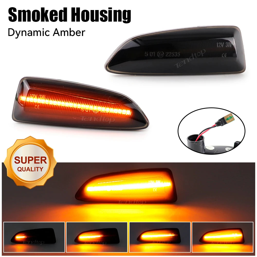 2Pcs LED Dynamic Side Marker Lights for Opel
