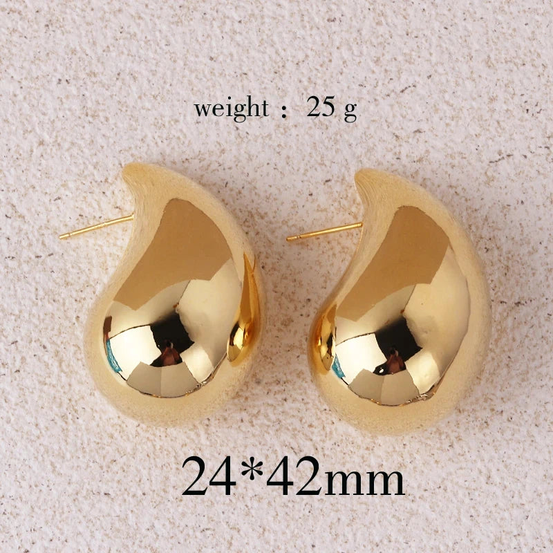 Oversized Chunky Hoop Earrings – Gold Plated, Lightweight