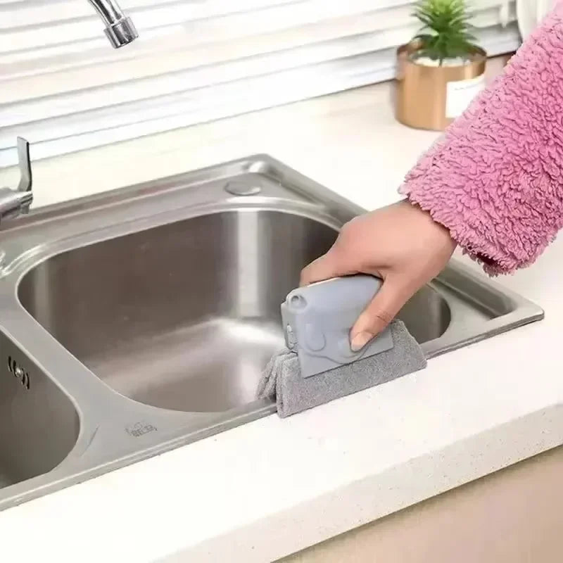 Window Groove & Kitchen Cleaning Brush with Scouring Pad