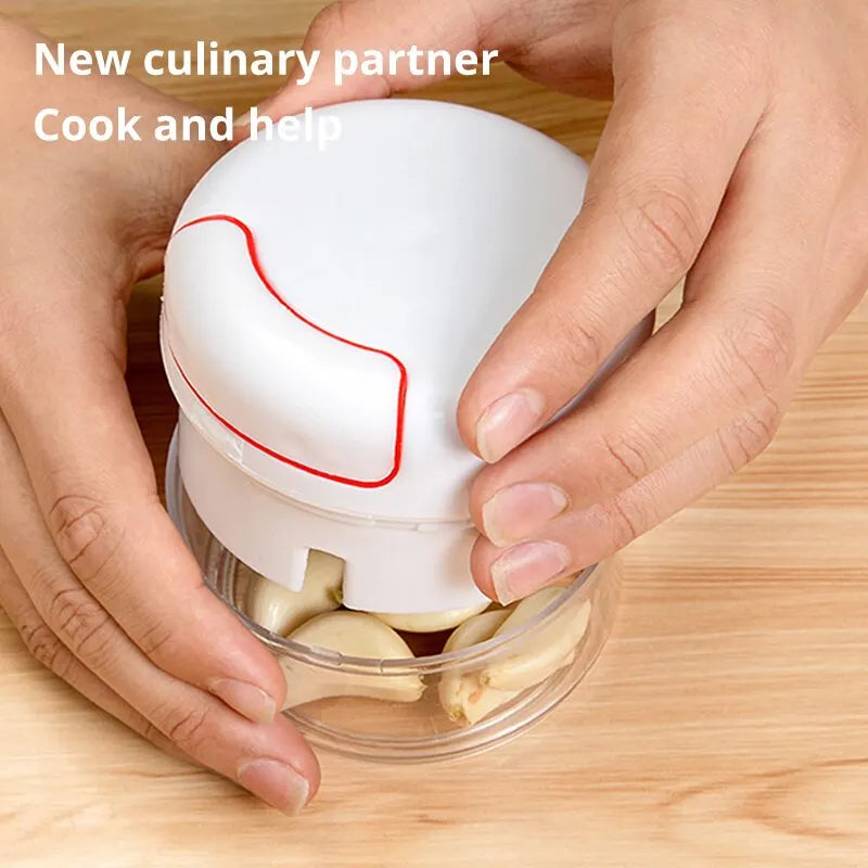 Hand Pulled Garlic Grinder In The Kitchen