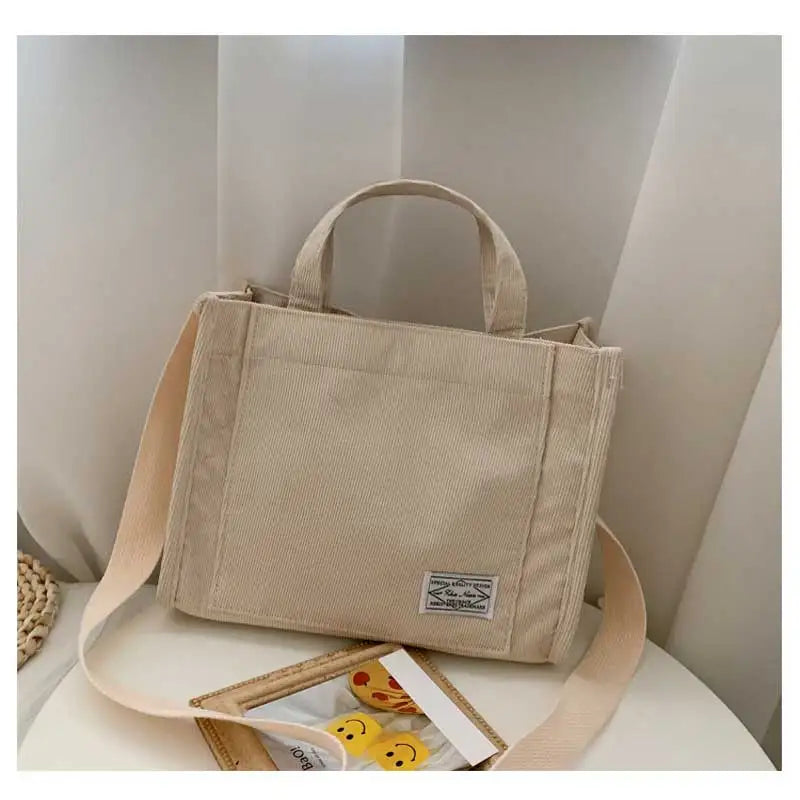 Corduroy Crossbody Tote – Casual & Stylish Travel Shoulder Bag