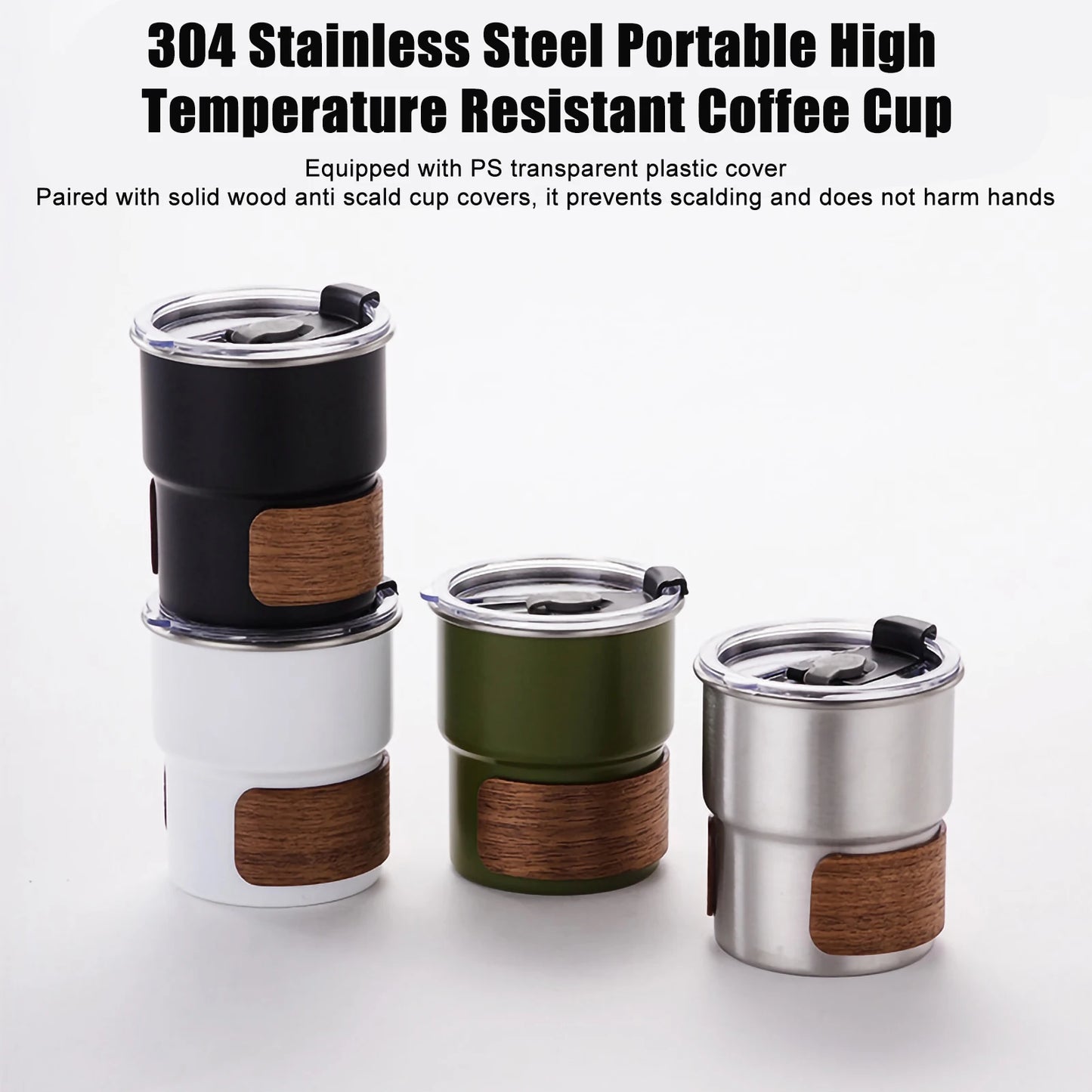Stainless Steel Coffe Mug with Lid Portable Heat Resistant for Outdoor Picnic