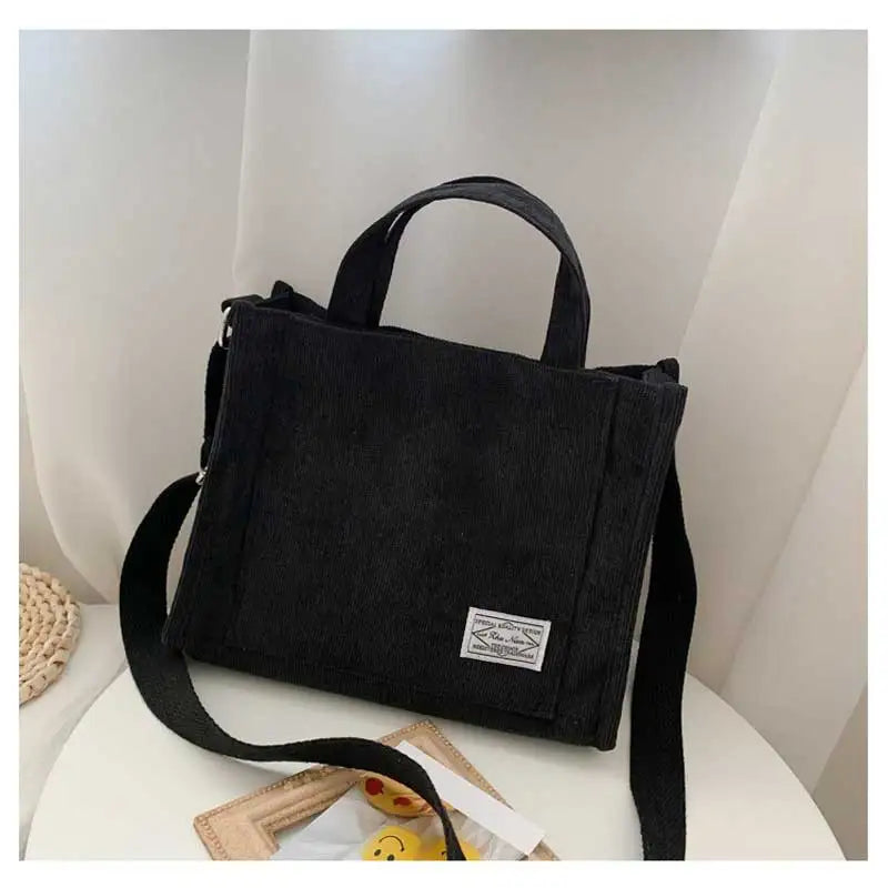 Corduroy Crossbody Tote – Casual & Stylish Travel Shoulder Bag
