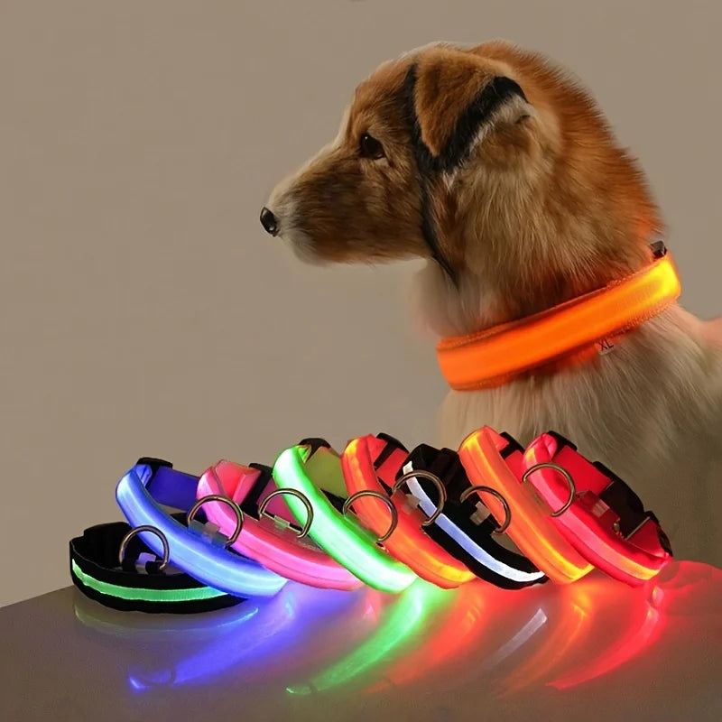 Nylon LED Night Safety Flashing Glow Pet Dog Collar