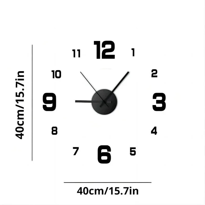Creative Frameless DIY Wall Clock with Silent Mechanism