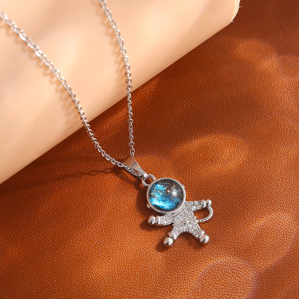 Gold Star Series Necklace – Planet, Moon & Astronaut Pendants