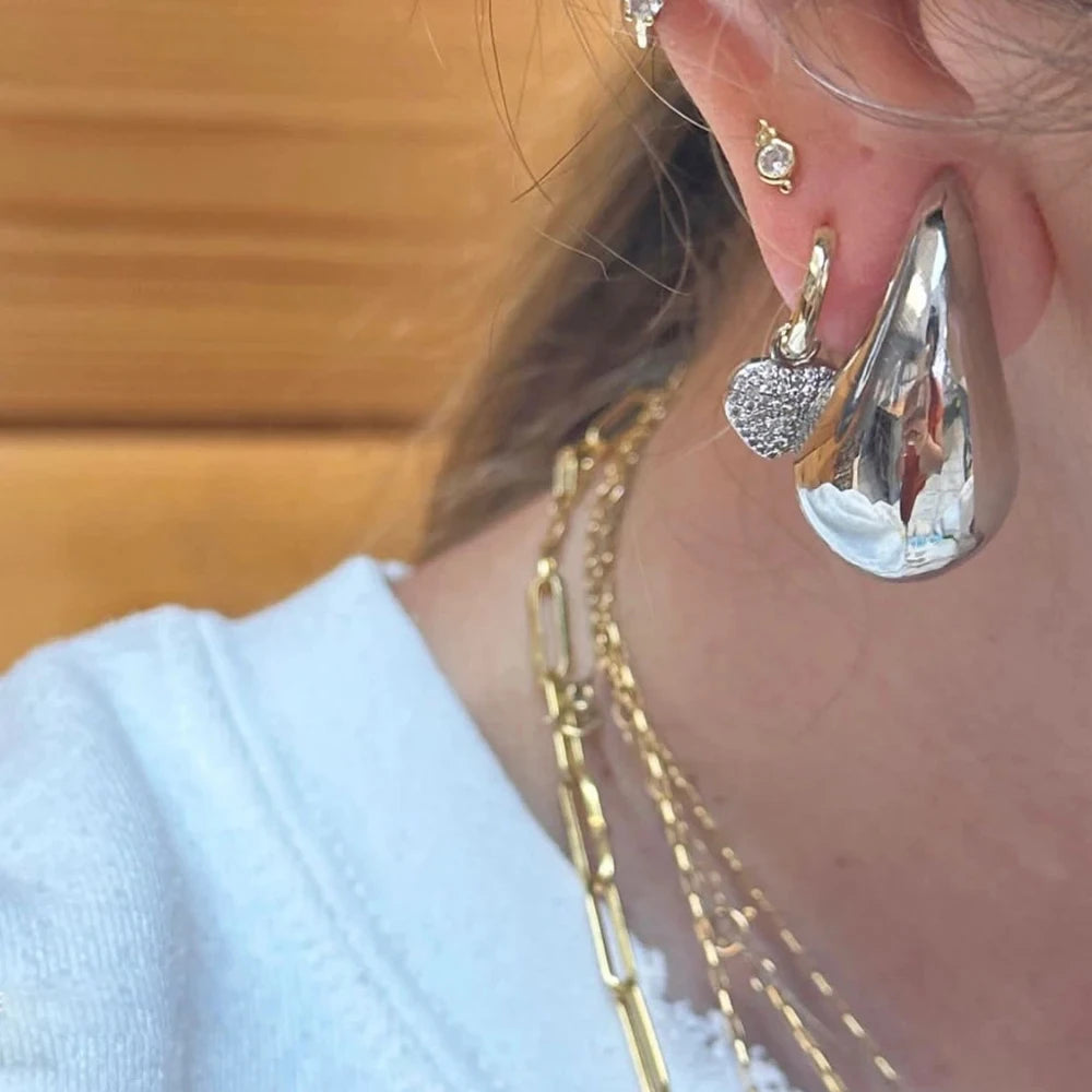 Oversized Chunky Hoop Earrings – Gold Plated, Lightweight