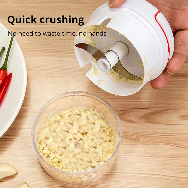 Hand Pulled Garlic Grinder In The Kitchen
