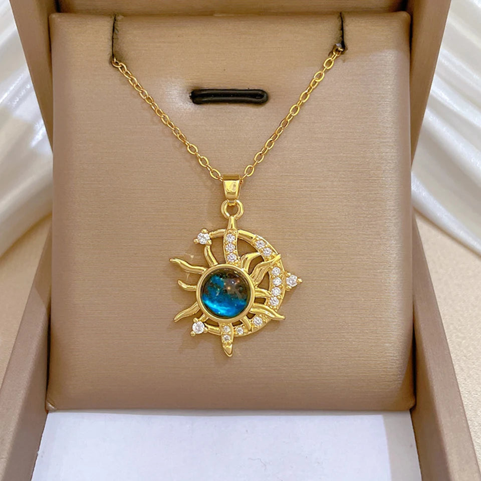 Gold Star Series Necklace – Planet, Moon & Astronaut Pendants