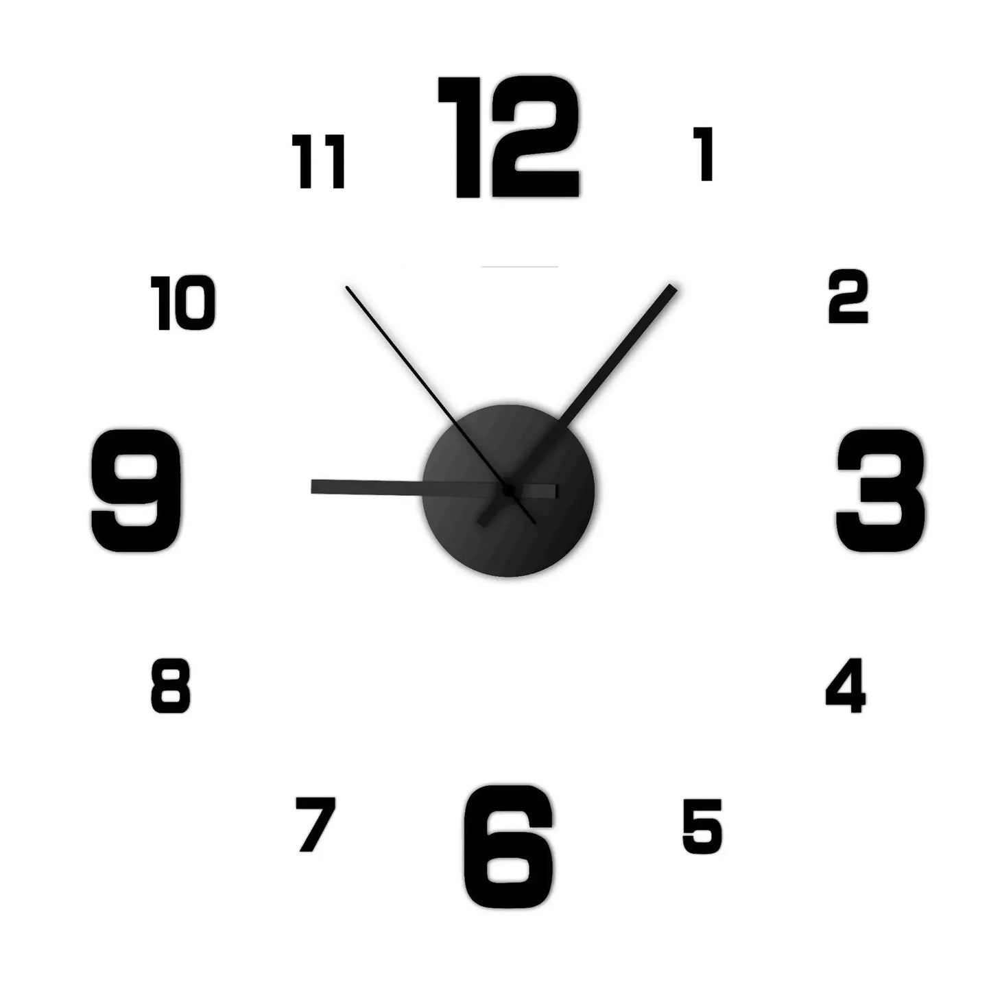 Creative Frameless DIY Wall Clock with Silent Mechanism