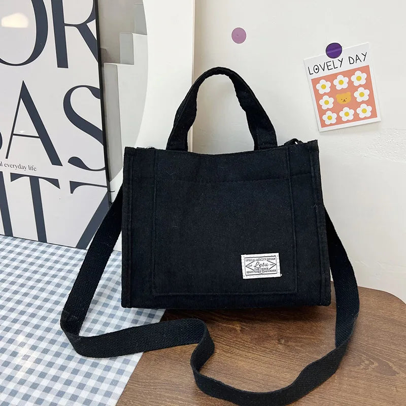 Corduroy Crossbody Tote – Casual & Stylish Travel Shoulder Bag