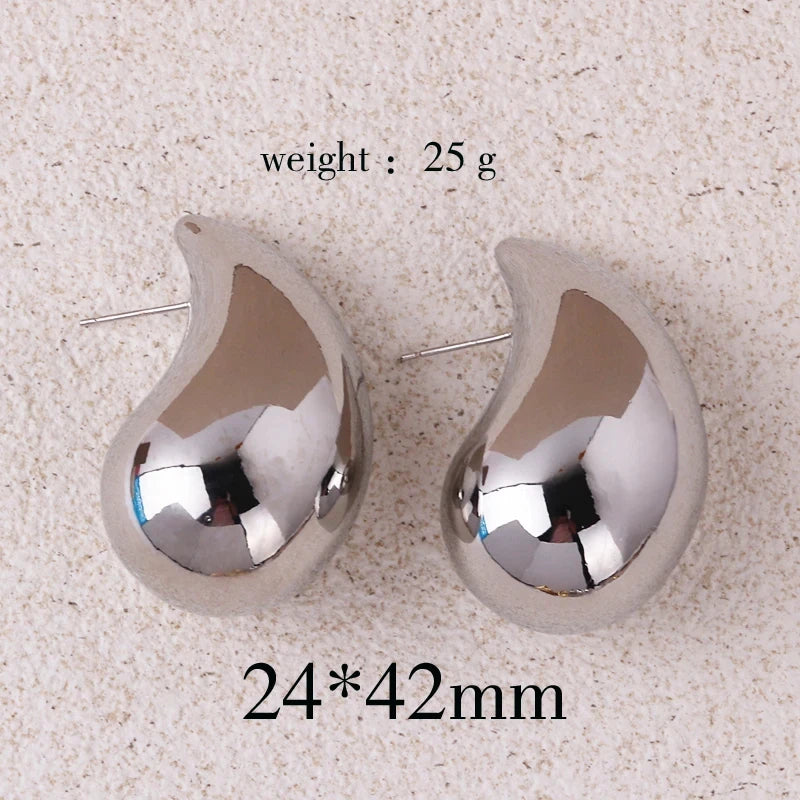 Oversized Chunky Hoop Earrings – Gold Plated, Lightweight