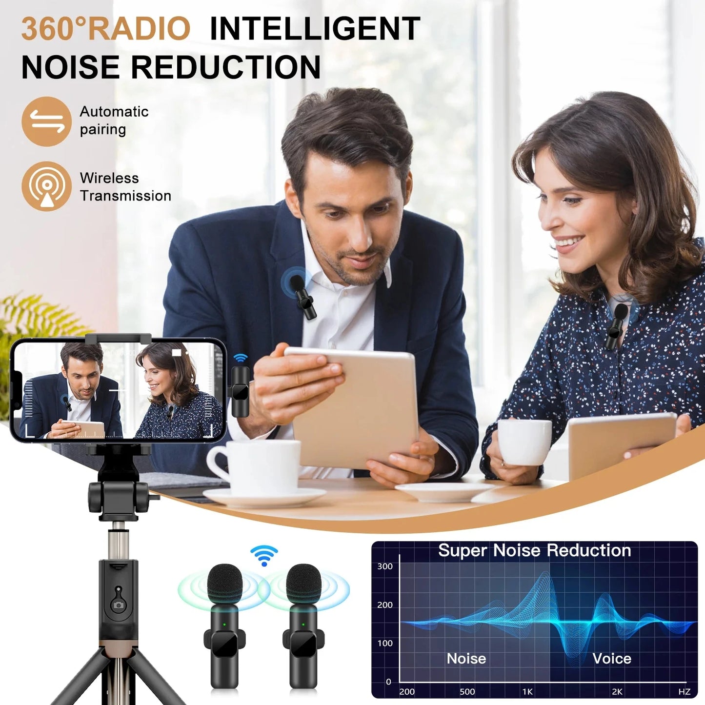New Wireless Lavalier Microphone Portable Audio Video Recording Mini Mic