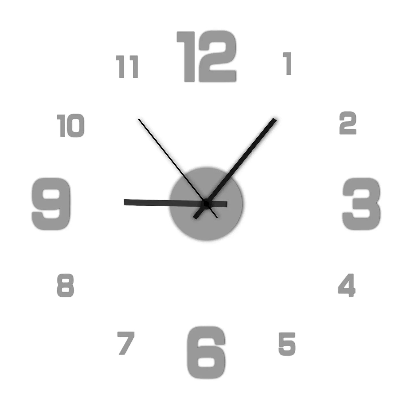 Creative Frameless DIY Wall Clock with Silent Mechanism