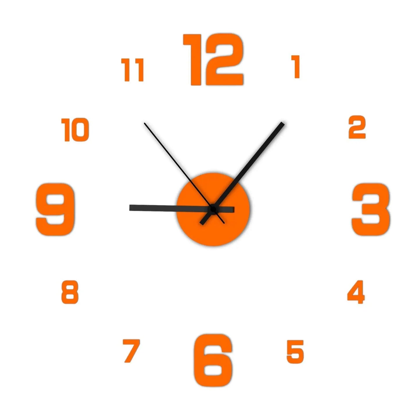 Creative Frameless DIY Wall Clock with Silent Mechanism