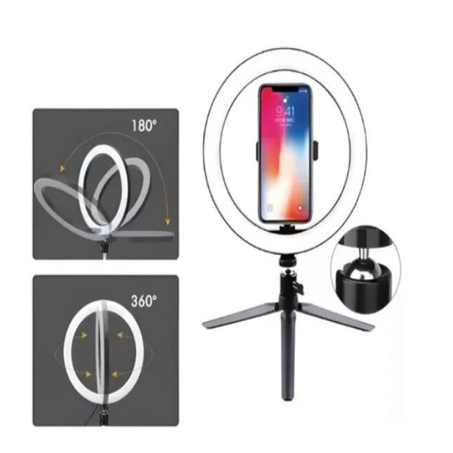 8-Inch Ring Light with Table Tripod and Phone Holder