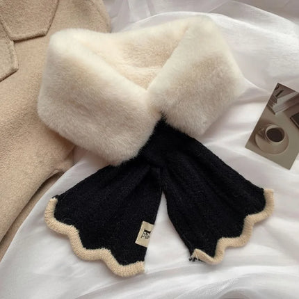 Winter Plush Fur Neck Scarf for Women