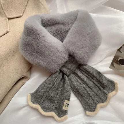 Winter Plush Fur Neck Scarf for Women