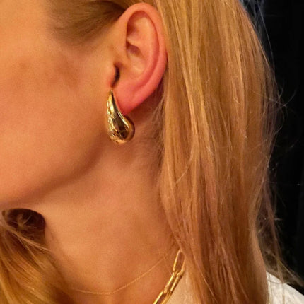 Oversized Chunky Hoop Earrings – Gold Plated, Lightweight