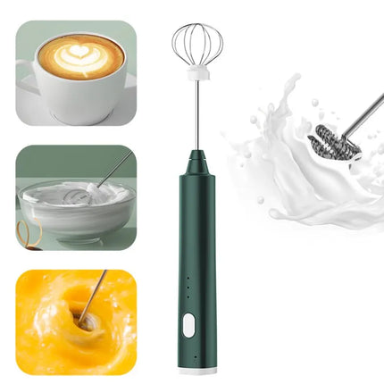 USB Rechargeable Handheld Milk Frother & Egg Beater 3-Speed Electric Mixer