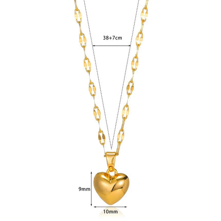 Heart & Lip Pendant Necklace – Trendy Stainless Steel Jewelry