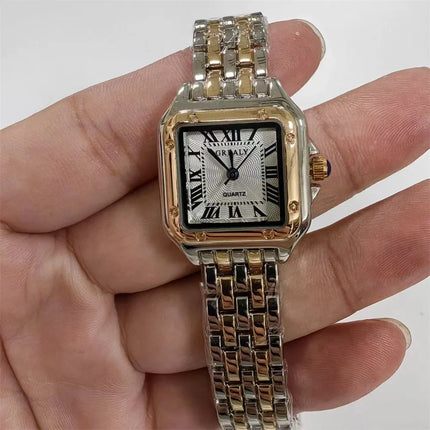 Luxury Women's Square Quartz Watch – Stainless Steel Strap, Fashion Gift