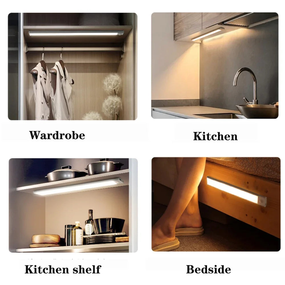 1pc Wireless Rechargeable LED Motion Sensor Cabinet Light -