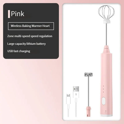 USB Rechargeable Handheld Milk Frother & Egg Beater 3-Speed Electric Mixer