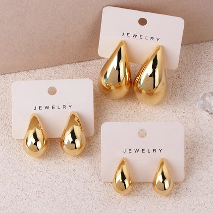 Oversized Chunky Hoop Earrings – Gold Plated, Lightweight