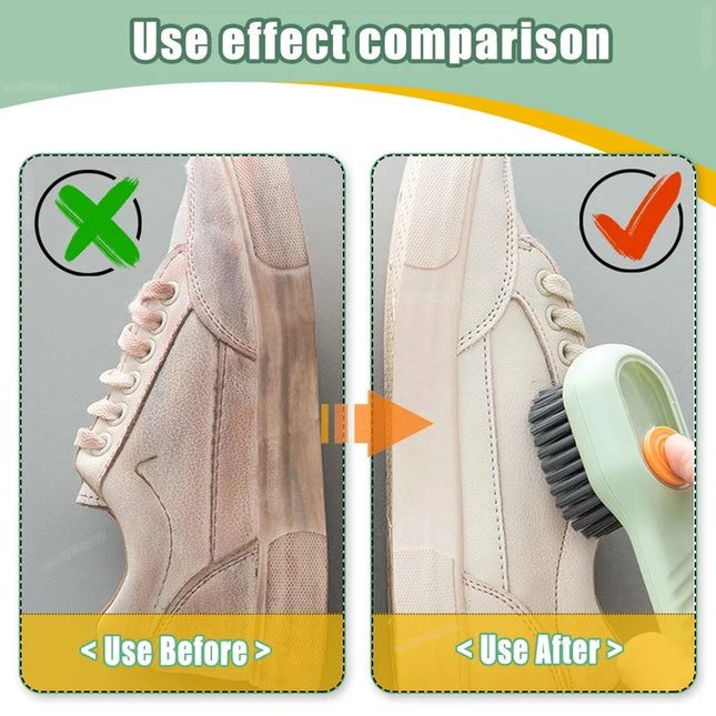 1/2pcs Press Out Shoe & Clothes Cleaning Brush with Automatic Liquid Discharge