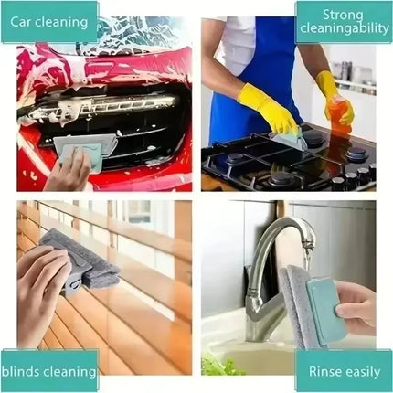 Window Groove & Kitchen Cleaning Brush with Scouring Pad