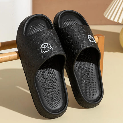 Cute Bear Print Slippers – Soft Non-Slip Indoor Sandals for Men & Women