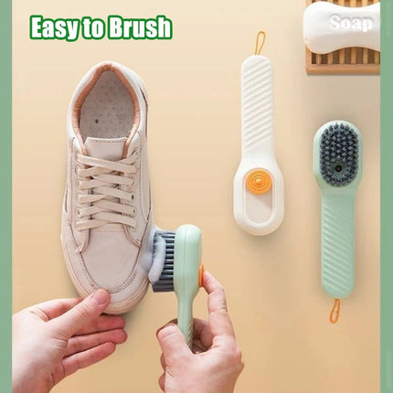 1/2pcs Press Out Shoe & Clothes Cleaning Brush with Automatic Liquid Discharge