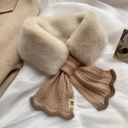 Winter Plush Fur Neck Scarf for Women