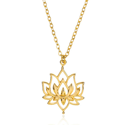 Lotus Flower Pendant Necklace for Women