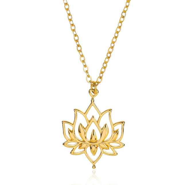 Lotus Flower Pendant Necklace for Women