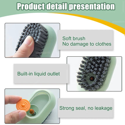 1/2pcs Press Out Shoe & Clothes Cleaning Brush with Automatic Liquid Discharge