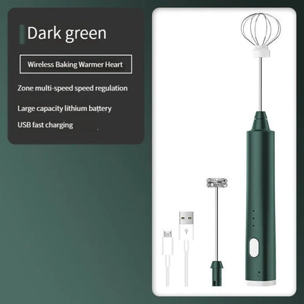USB Rechargeable Handheld Milk Frother & Egg Beater 3-Speed Electric Mixer