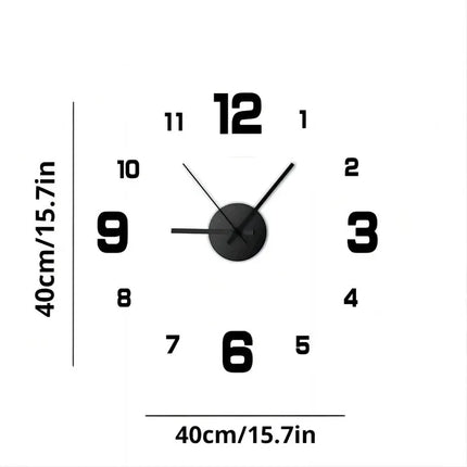 Creative Frameless DIY Wall Clock with Silent Mechanism