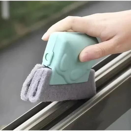Window Groove & Kitchen Cleaning Brush with Scouring Pad
