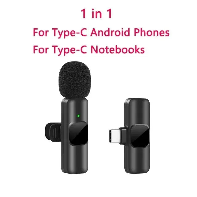 New Wireless Lavalier Microphone Portable Audio Video Recording Mini Mic