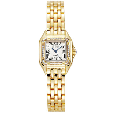 Luxury Women's Square Quartz Watch – Stainless Steel Strap, Fashion Gift