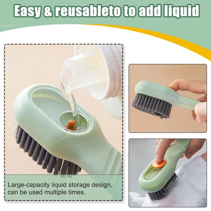 1/2pcs Press Out Shoe & Clothes Cleaning Brush with Automatic Liquid Discharge