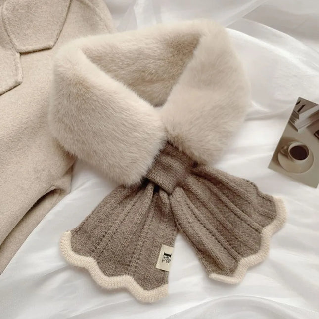 Winter Plush Fur Neck Scarf for Women