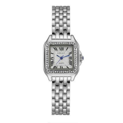 Luxury Women's Square Quartz Watch – Stainless Steel Strap, Fashion Gift