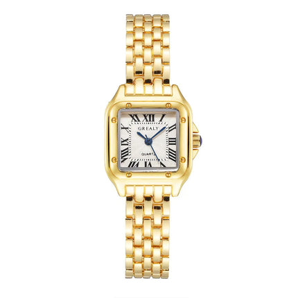 Luxury Women's Square Quartz Watch – Stainless Steel Strap, Fashion Gift