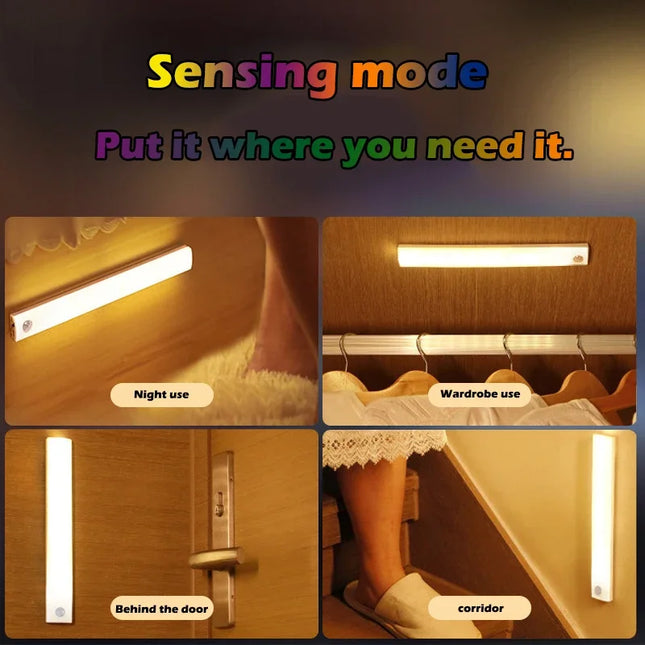1pc Wireless Rechargeable LED Motion Sensor Cabinet Light -