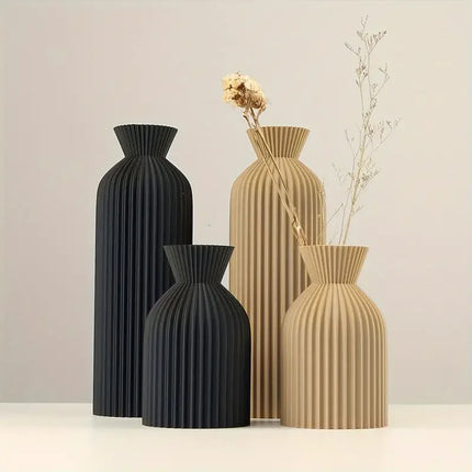 Elegant Black Boho Chic Plastic Vase